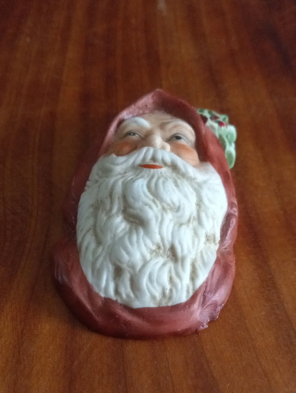 Vintage 1987 Enesco Santa Claus Face Ceramic Christmas Ornament
